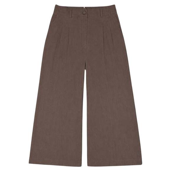 Zara Pants - Zara Brown Wide Leg Pleated Trousers Size M